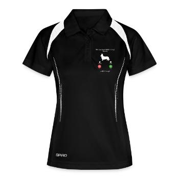 My Cardigan Welsh Corgi Is Calling Funny Dog Mom - Women's Polo breathable - black/white - Front