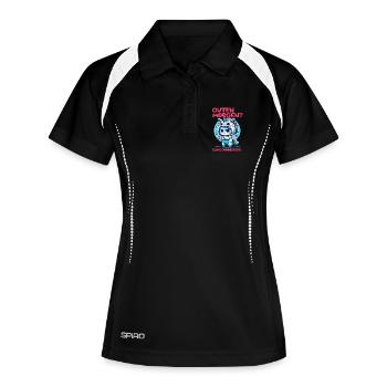 Einhorn Morgenmuffel Shirt Dünnes Eis - Frauen Polo atmungsaktiv - Schwarz/Weiß - Vorne