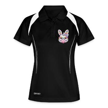 Easter Bunny Bubble Heart Glasses Rainbow - Women's Polo breathable - black/white - Front