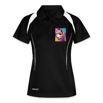 Alpaka - Frauen Polo atmungsaktiv - Schwarz/Weiß - Vorne