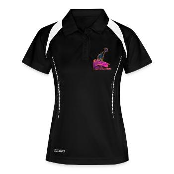 Girafe Surfeuse - Polo respirant Femme - noir/blanc - Devant