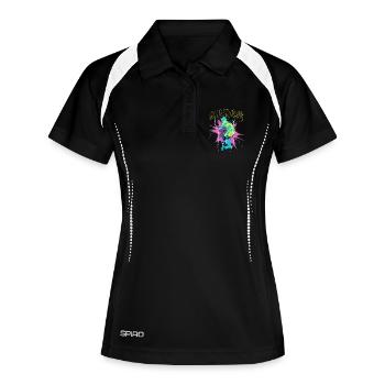 Freestyle Scooter | Kinder Geschenk - Frauen Polo atmungsaktiv - Schwarz/Weiß - Vorne