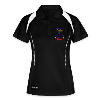 Geboren fürs Cricket, Lernen Pflicht - Frauen Polo atmungsaktiv - Schwarz/Weiß - Vorne