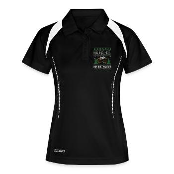 Ho Ho Ho hol mir mal ein Bier ugly Christmas - Frauen Polo atmungsaktiv - Schwarz/Weiß - Vorne