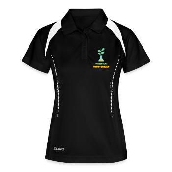 Fasziniert von Pflanzen - Frauen Polo atmungsaktiv - Schwarz/Weiß - Vorne