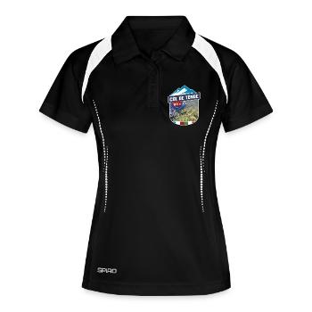 Col de Tende | Colle di Tenda | Sticker - Frauen Polo atmungsaktiv - Schwarz/Weiß - Vorne