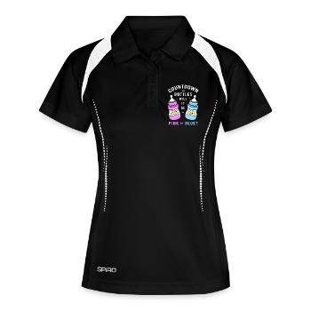 Gender Reveal Neues Jahr - Frauen Polo atmungsaktiv - Schwarz/Weiß - Vorne