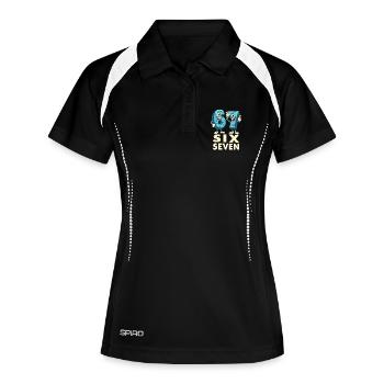 US Flag 67 Memes Six Seven - Polo respirant Femme - noir/blanc - Devant