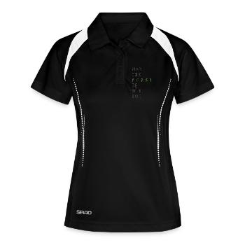 May the Forst be with you - (linksbündig) - Frauen Polo atmungsaktiv - Schwarz/Weiß - Vorne