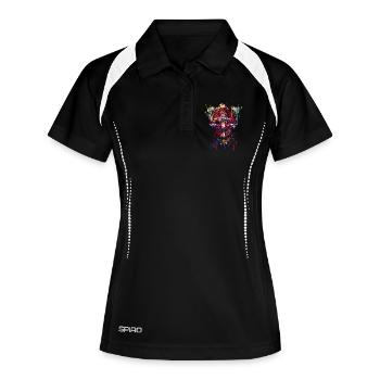 Halloween diable / Résumé - Polo respirant Femme - noir/blanc - Devant