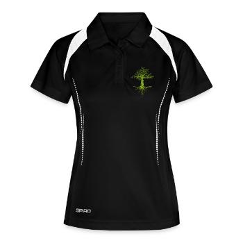 arbres arbre nature nature symbole forêt forêt logo - Polo respirant Femme - noir/blanc - Devant