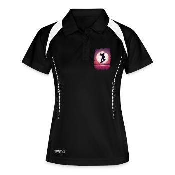 SK8R | Moon | Skateboarding | Skating - Women's Polo breathable - black/white - Front
