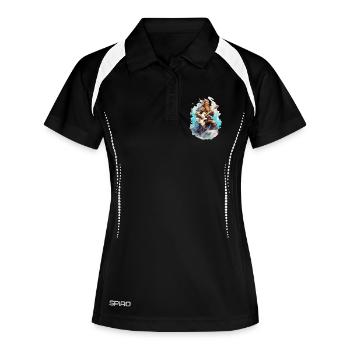 Wikinger Gitarre Rocker Musiker Gitarrist - Frauen Polo atmungsaktiv - Schwarz/Weiß - Vorne