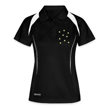 Kiwis - Frauen Polo atmungsaktiv - Schwarz/Weiß - Vorne