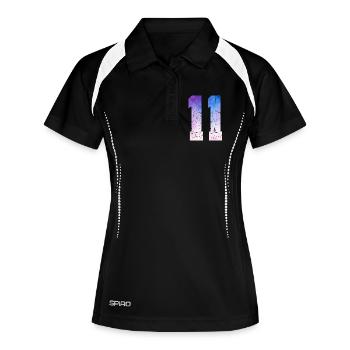Issue 11 – 11th Anniversary Gift - Women's Polo breathable - black/white - Front