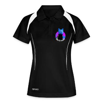 Cats & Trance Cat Music Trance Psytrance EDM - Women's Polo breathable - black/white - Front