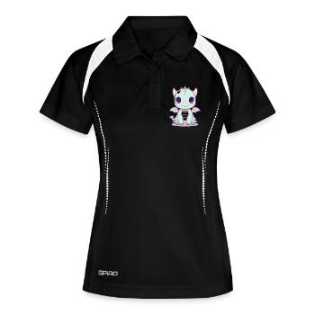 Dragon menthe avec des ailes - Polo respirant Femme - noir/blanc - Devant