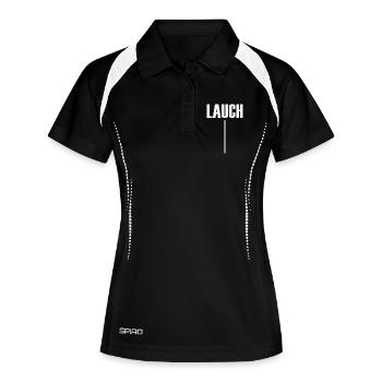 Lauch - minimalistisches Design T-Shirt - Frauen Polo atmungsaktiv - Schwarz/Weiß - Vorne
