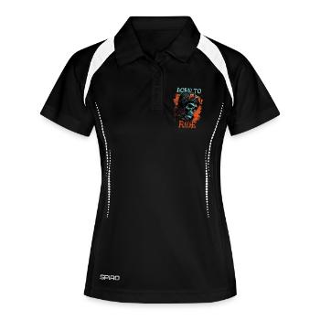 Born to Ride Skull Rider - Women's Polo breathable - black/white - Front