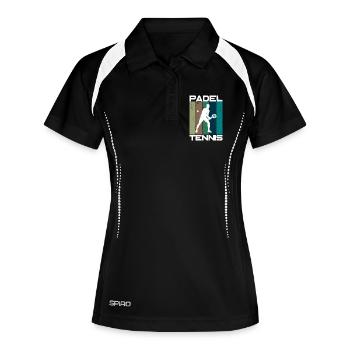 Padel Tennis Dicton Balles Sports Raquette Entraînement - Polo respirant Femme - noir/blanc - Devant