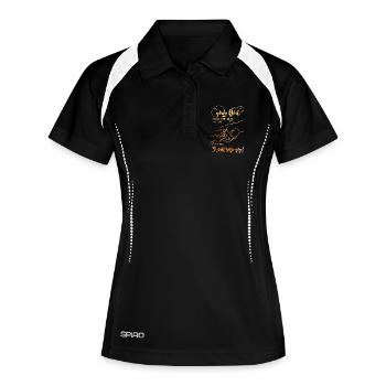 Jesaja Bibelvers Ich helfe dir - Frauen Polo atmungsaktiv - Schwarz/Weiß - Vorne
