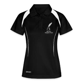 Okayste Dichter-Tintenflasche - Frauen Polo atmungsaktiv - Schwarz/Weiß - Vorne