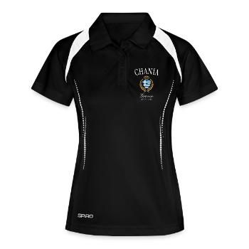 Couronne des armoiries de La Canée Grèce – Souvenir de voyage - Polo respirant Femme - noir/blanc - Devant