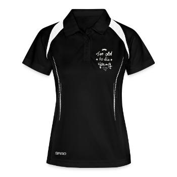 Trop vieux pour mourir jeune - Polo respirant Femme - noir/blanc - Devant