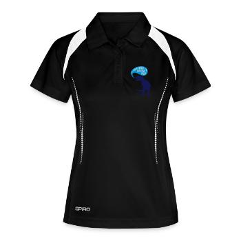 t-rex skater - Frauen Polo atmungsaktiv - Schwarz/Weiß - Vorne