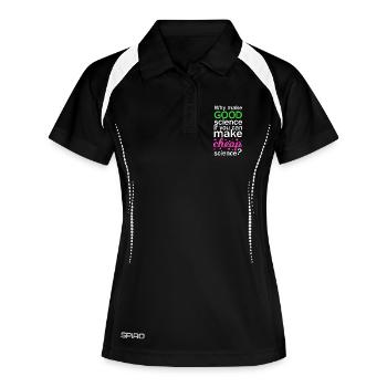Cheap Science - Frauen Polo atmungsaktiv - Schwarz/Weiß - Vorne