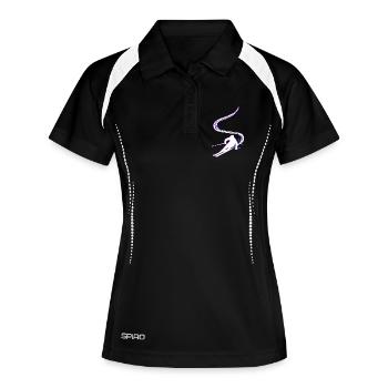 Plaisir sur les pistes Saut à ski Ski Sports d’hiver - Polo respirant Femme - noir/blanc - Devant
