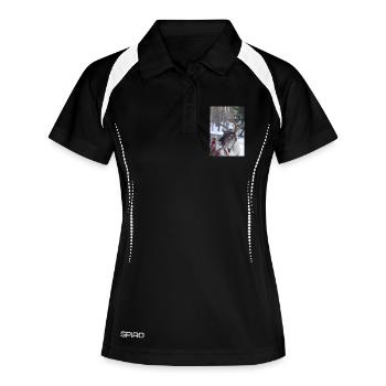 renne - Polo respirant Femme - noir/blanc - Devant