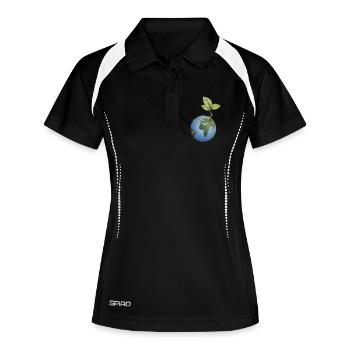 La graine dans le sol se déploie - Polo respirant Femme - noir/blanc - Devant