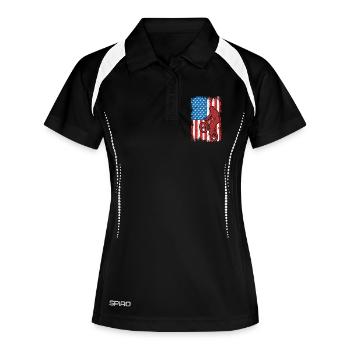 BMX USA - Women's Polo breathable - black/white - Front
