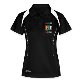 40th Birthday - Vintage - September 1985 - Women's Polo breathable - black/white - Front