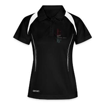 Techno House, Electro Festival, Hardstyle, EDM - Polo respirant Femme - noir/blanc - Devant