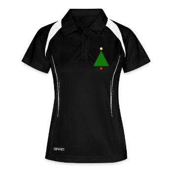 Noël minimaliste | Cadeau - Polo respirant Femme - noir/blanc - Devant