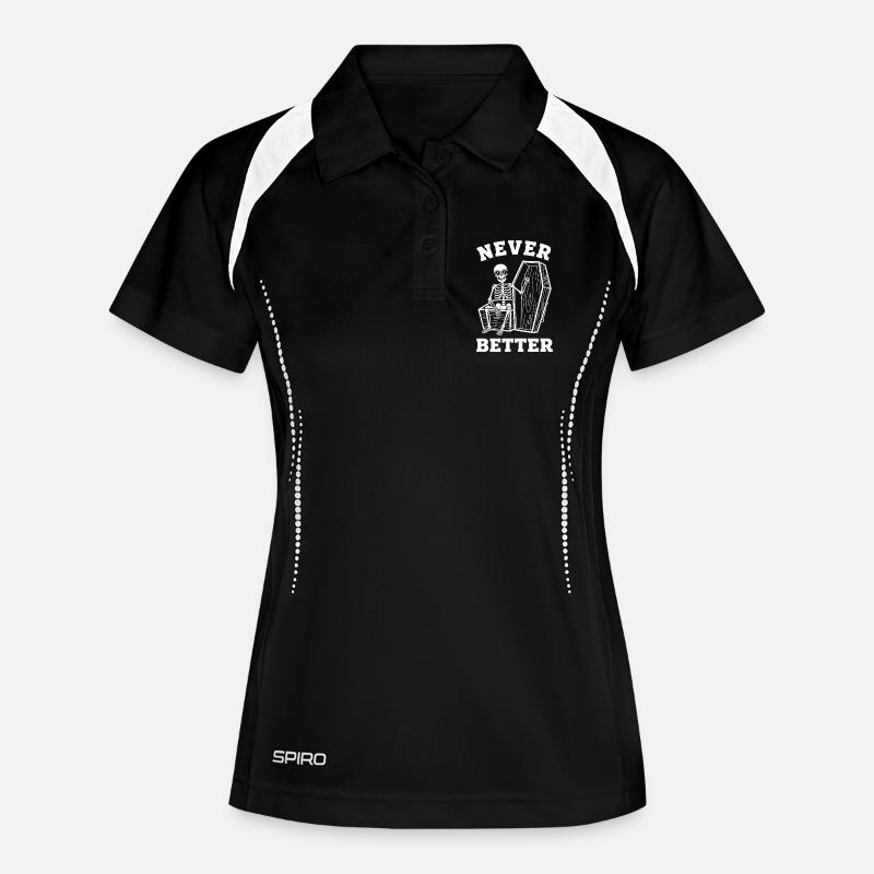 Never Better Skeleton Coffin - Women's Polo breathable - black/white