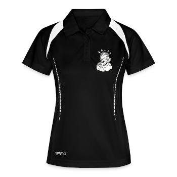 Punk Angel – Cherub with Headphones - Women's Polo breathable - black/white - Front