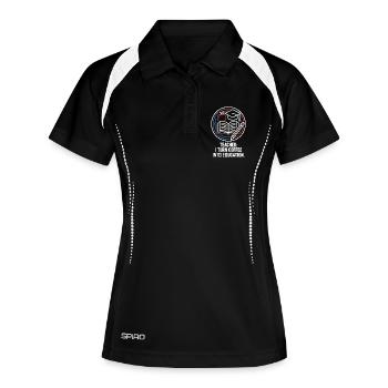 Professeur, je transforme le café en éducation - Polo respirant Femme - noir/blanc - Devant