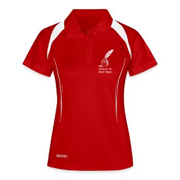 La poésie est un t-shirt de soin de soi - Polo respirant Femme - rouge/blanc - Devant