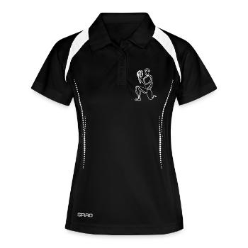 Croquis de baseball - Polo respirant Femme - noir/blanc - Devant