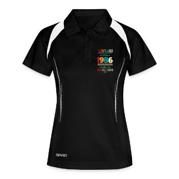Anniversaire 40 ans - Vintage - Octobre 1986 - Polo respirant Femme - noir/blanc - Devant