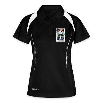 panda - Polo respirant Femme - noir/blanc - Devant