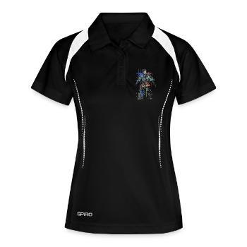 Scifi - Abstrakt / Futurismus  - Frauen Polo atmungsaktiv - Schwarz/Weiß - Vorne