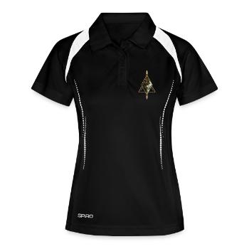 Tolle Stadt auf dem Felsen mit Feen. - Frauen Polo atmungsaktiv - Schwarz/Weiß - Vorne