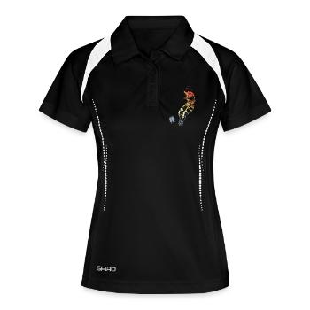 Frauen Rugby - Frauen Polo atmungsaktiv - Schwarz/Weiß - Vorne