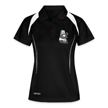 Panda Canne de Noël - Polo respirant Femme - noir/blanc - Devant