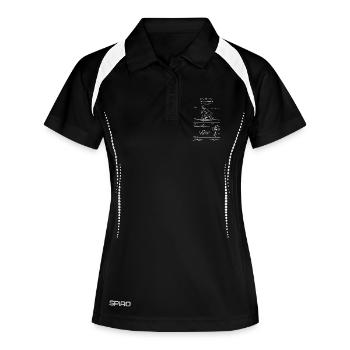 Diagramme de brevet de ski vintage - Polo respirant Femme - noir/blanc - Devant