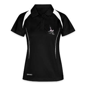 Kitesurfer - Frauen Polo atmungsaktiv - Schwarz/Weiß - Vorne